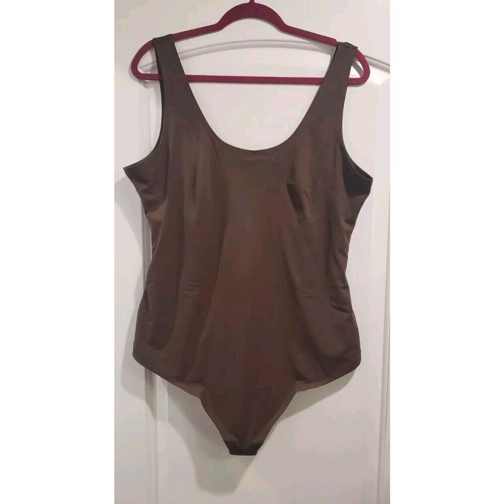 Pinsy Scoop Tank Hourglass Shapewear Thong Bodysuit In Brown 2X NWT MSRP $88